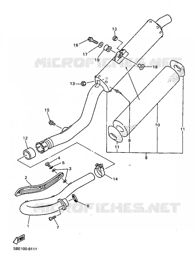 ECHAPPEMENT Yamaha MOTO 400 1998 YZF  YZ400F