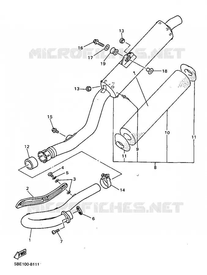 ECHAPPEMENT Yamaha MOTO 400 1998 YZF  YZ400F