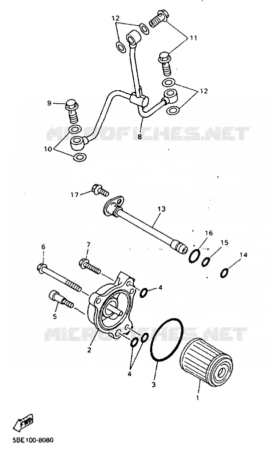 FILTRE A HUILE Yamaha MOTO 400 1998 YZF  YZ400FK