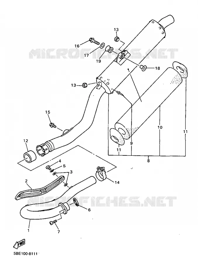 ECHAPPEMENT Yamaha MOTO 400 1999 YZF  YZ400FL