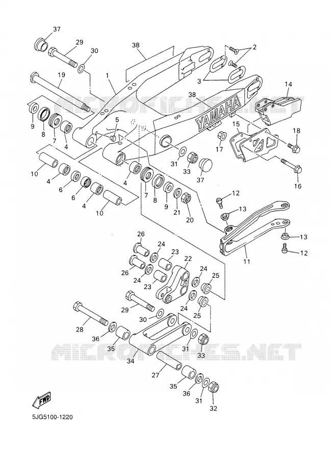 BRAS ARRIERE Yamaha MOTO 426 2001 YZF  YZ426F