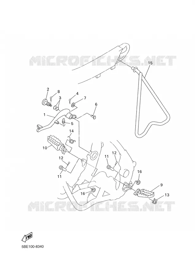 SUPPORT / REPOSE PIEDS Yamaha MOTO 426 2001 YZF  YZ426F