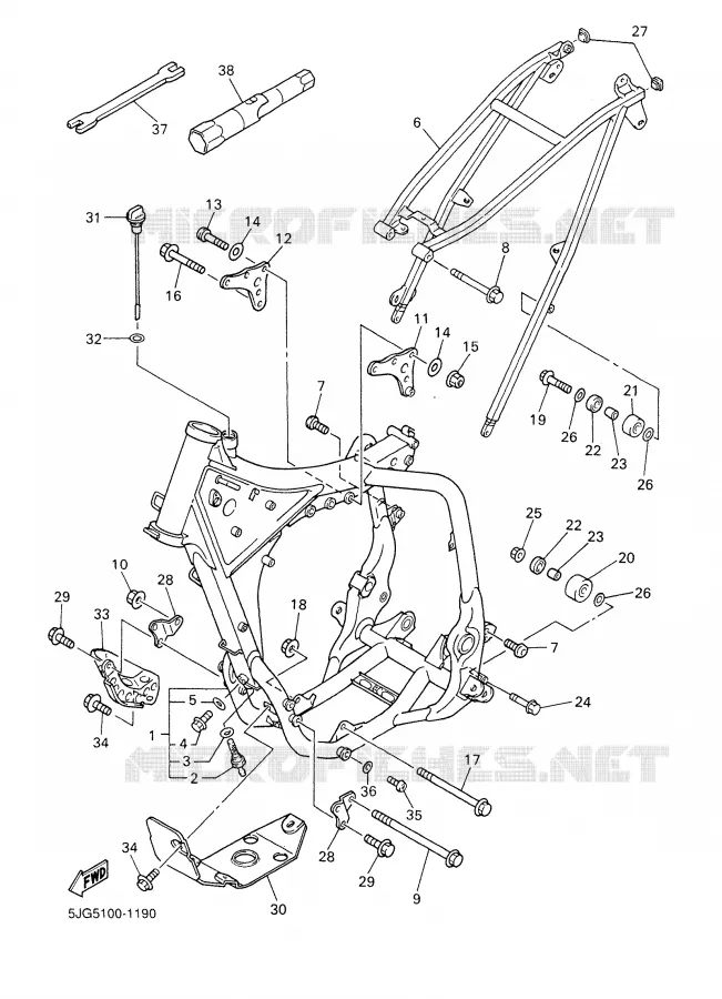 CADRE Yamaha MOTO 426 2001 YZF  YZ426F