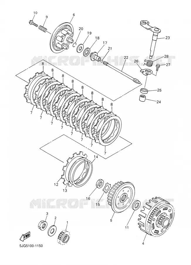 EMBRAYAGE DE DEMARREUR Yamaha MOTO 426 2002 YZF  YZ426F