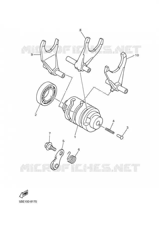 BARILLET DE SELECTION / FOURCHETTES Yamaha MOTO 426 2002 YZF  YZ426F