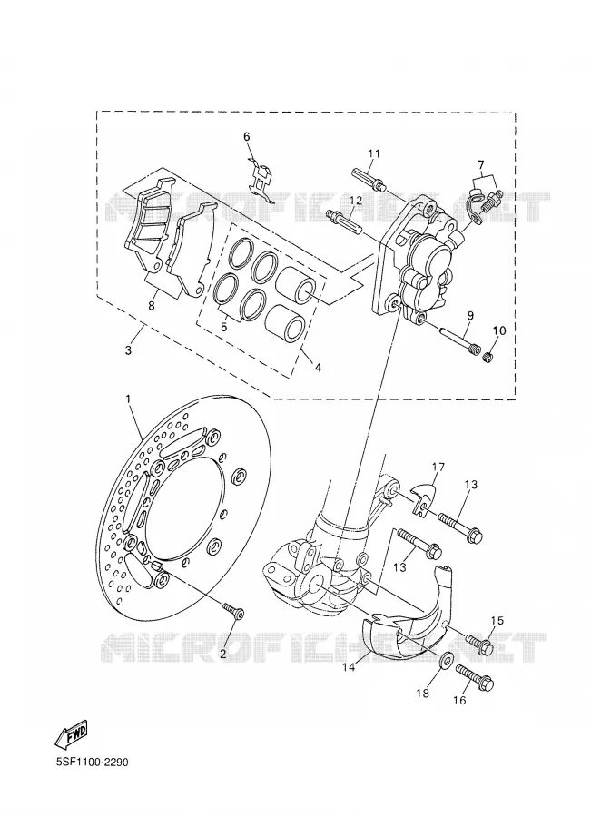 ETRIER DE FREIN AVANT Yamaha MOTO 426 2002 YZF  YZ426F