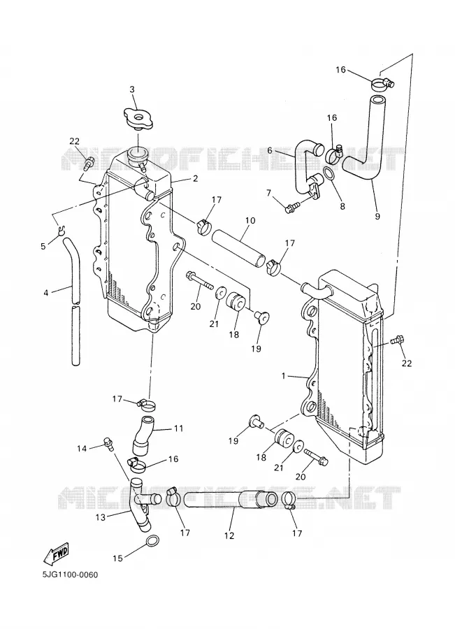 RADIATEUR / DURITES Yamaha MOTO 426 2002 YZF  YZ426F