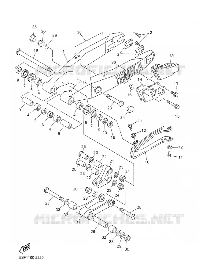 BRAS ARRIERE Yamaha MOTO 426 2002 YZF  YZ426F