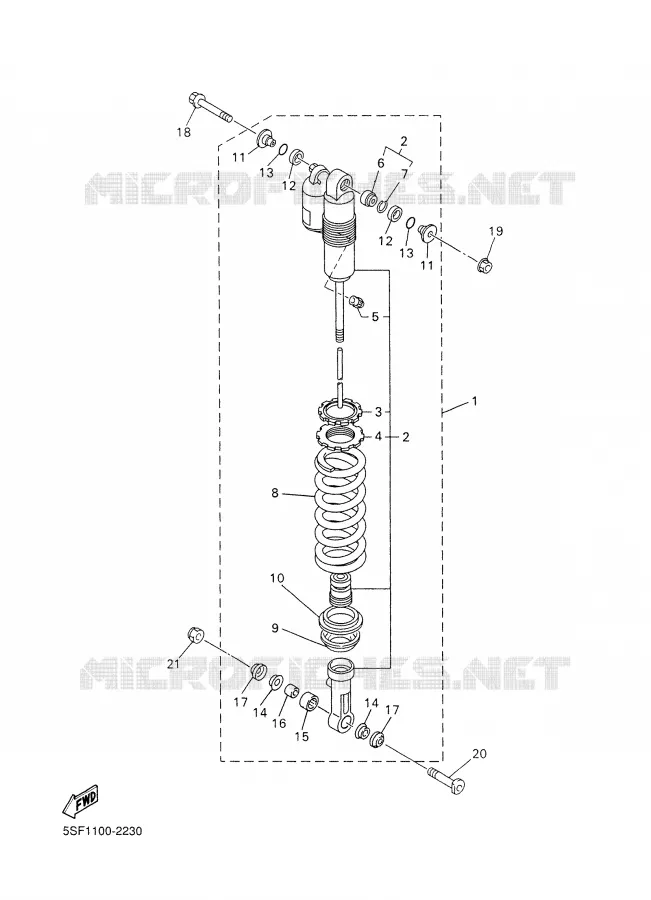 AMORTISSEUR ARRIERE Yamaha MOTO 426 2002 YZF  YZ426F