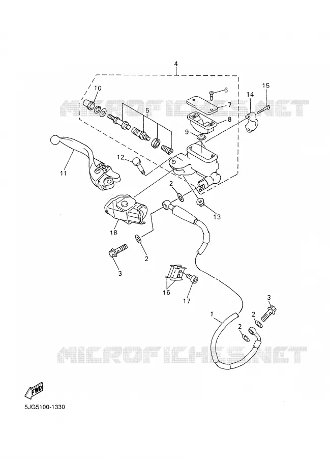 MAITRE CYLINDRE AVANT Yamaha MOTO 426 2001 YZF  YZ426FN