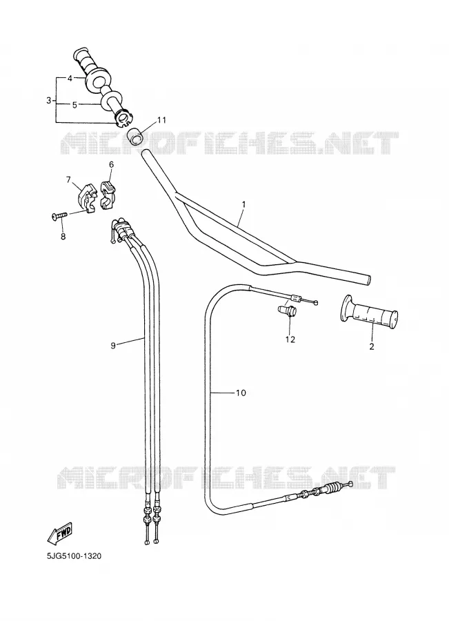GUIDON ET CABLES Yamaha MOTO 426 2001 YZF  YZ426FN
