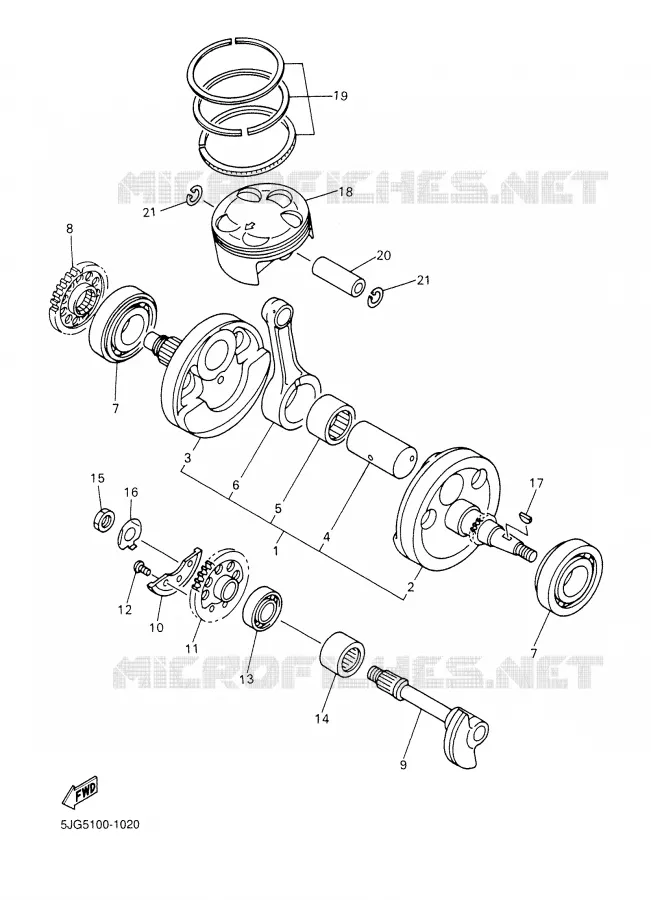 VILEBREQUIN / PISTON Yamaha MOTO 426 2002 YZF  YZ426FP