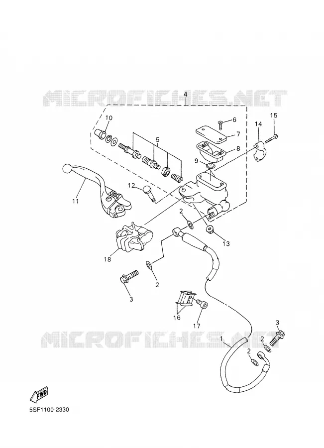 MAITRE CYLINDRE AVANT Yamaha MOTO 426 2002 YZF  YZ426FP