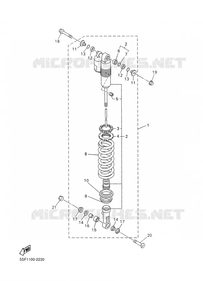 AMORTISSEUR ARRIERE Yamaha MOTO 426 2002 YZF  YZ426FP