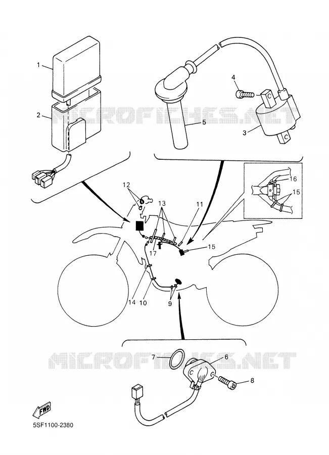 PARTIE ELECTRIQUE 1 Yamaha MOTO 426 2002 YZF  YZ426FP