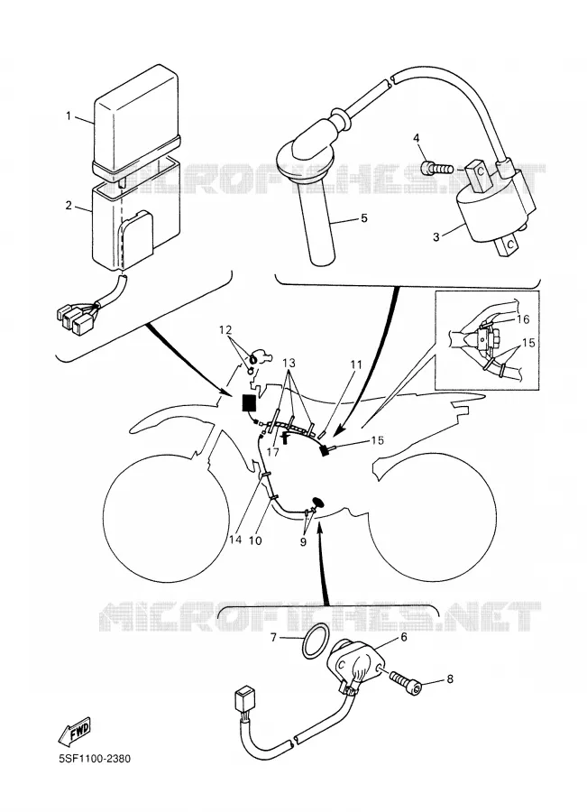 PARTIE ELECTRIQUE 1 Yamaha MOTO 426 2002 YZF  YZ426FP