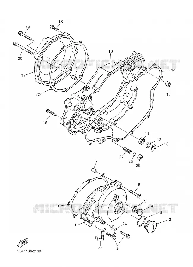 CARTER - MOTEUR 1 Yamaha MOTO 426 2002 YZF  YZ426FP