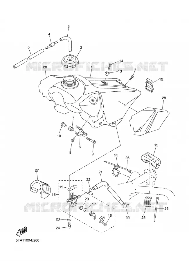 RESERVOIR A ESSENCE Yamaha MOTO 450 2003 YZF  YZ450F