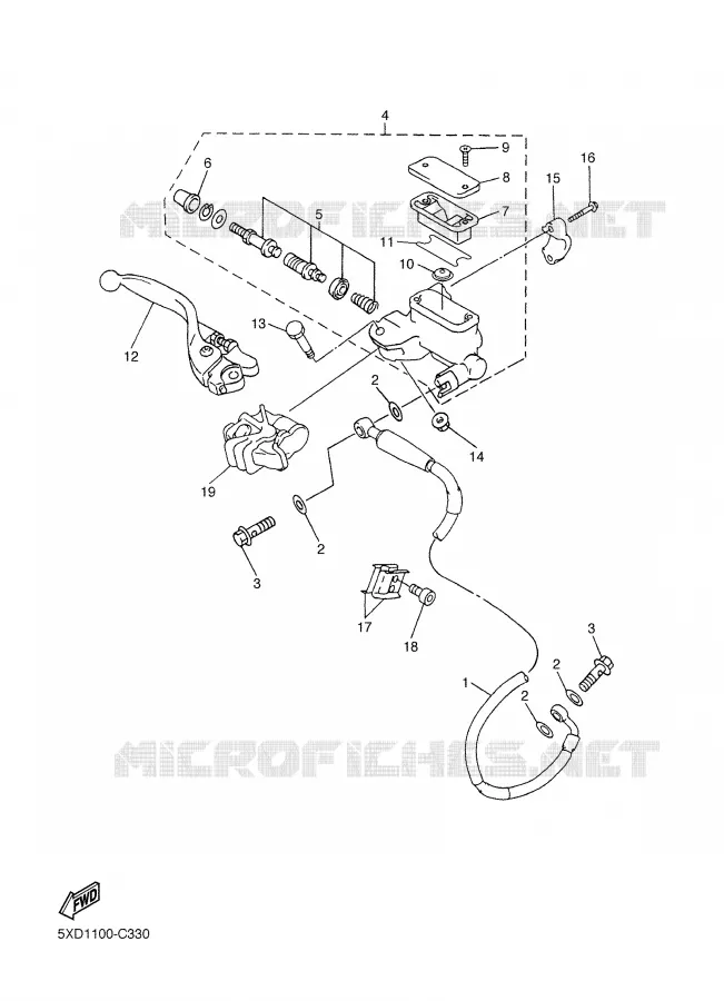 MAITRE CYLINDRE AVANT Yamaha MOTO 450 2004 YZF  YZ450F