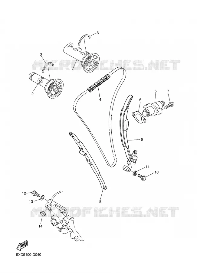ARBRE A CAMES / CHAINE DE DISTRIBUTION Yamaha MOTO 450 2005 YZF  YZ450F