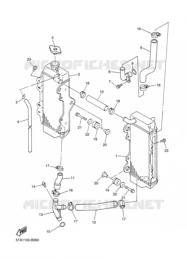RADIATEUR / DURITES Yamaha MOTO 450 2005 YZF  YZ450F