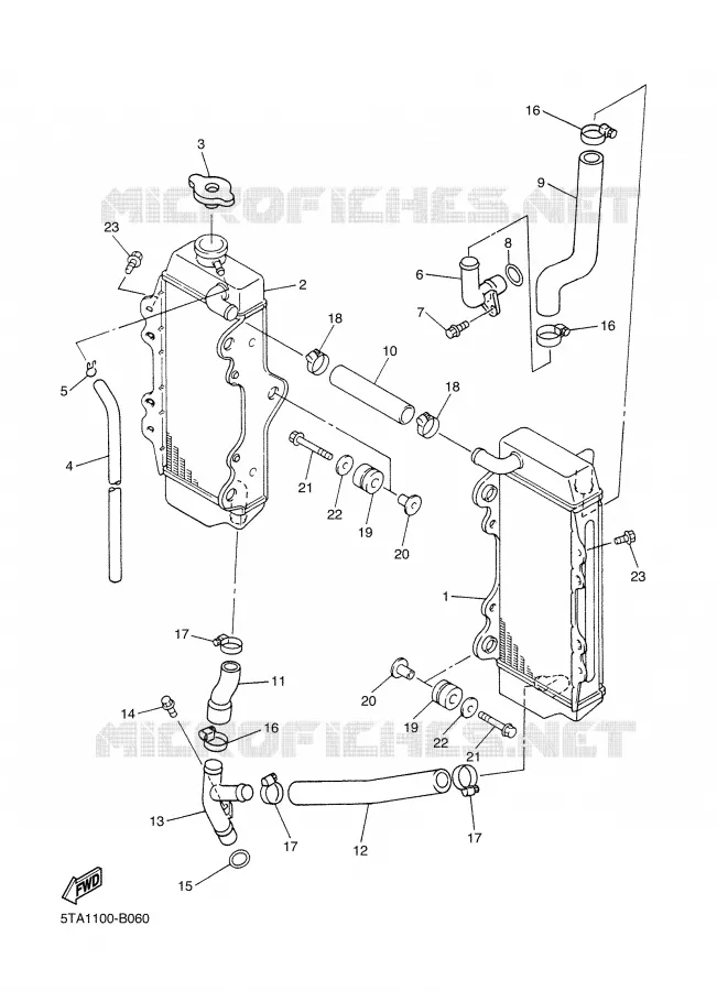 RADIATEUR / DURITES Yamaha MOTO 450 2005 YZF  YZ450F