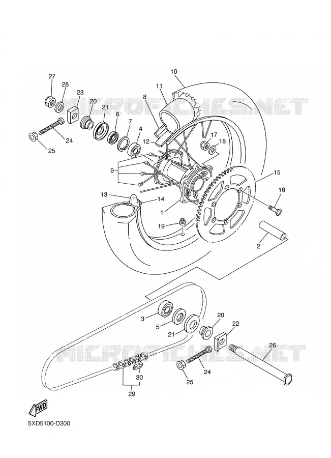 ROUE ARRIERE Yamaha MOTO 450 2005 YZF  YZ450F