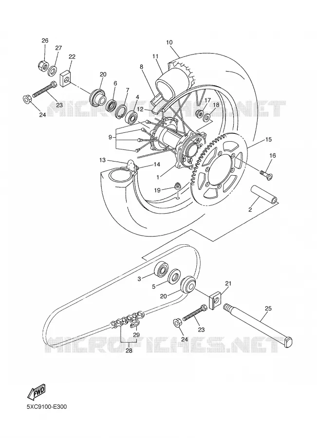 ROUE ARRIERE Yamaha MOTO 450 2006 YZF  YZ450F