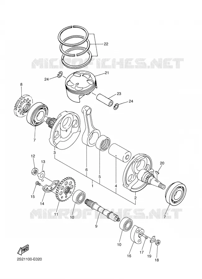 VILEBREQUIN / PISTON Yamaha MOTO 450 2007 YZF  YZ450F