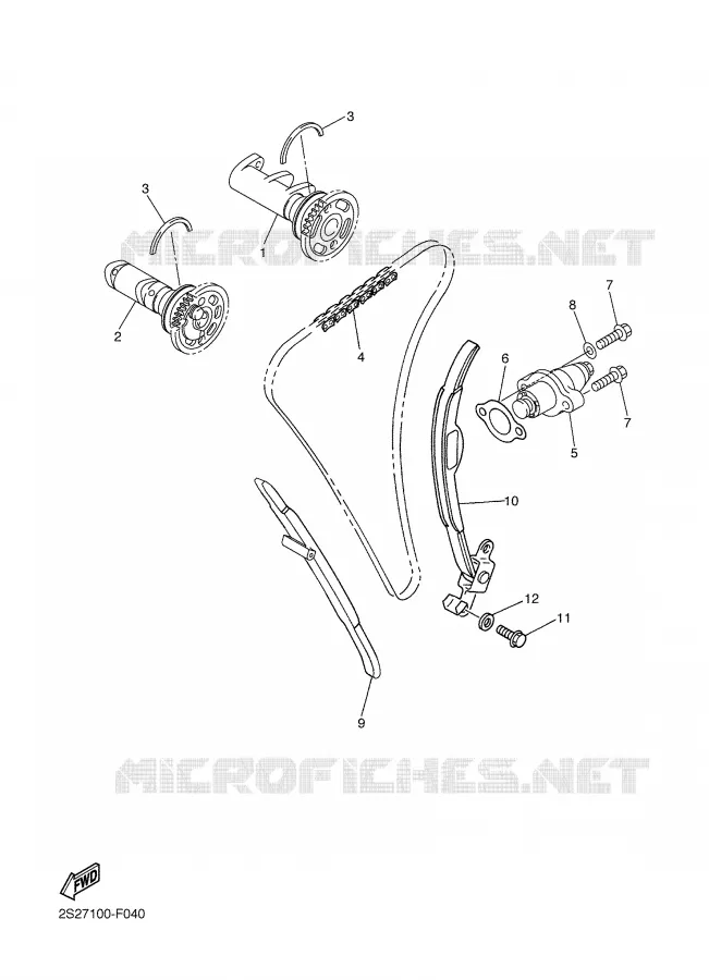 ARBRE A CAMES / CHAINE DE DISTRIBUTION Yamaha MOTO 450 2007 YZF  YZ450F