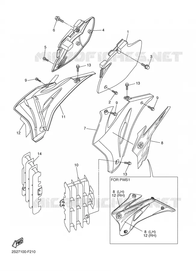 COUVERCLE LATERAL Yamaha MOTO 450 2007 YZF  YZ450F