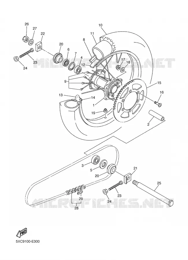 ROUE ARRIERE Yamaha MOTO 450 2007 YZF  YZ450F