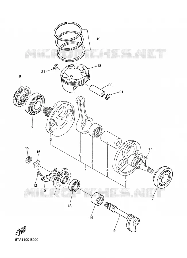 VILEBREQUIN / PISTON Yamaha MOTO 450 2004 YZF  YZ450FS