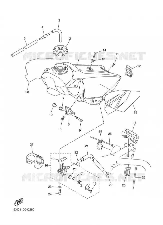 RESERVOIR A ESSENCE Yamaha MOTO 450 2004 YZF  YZ450FS