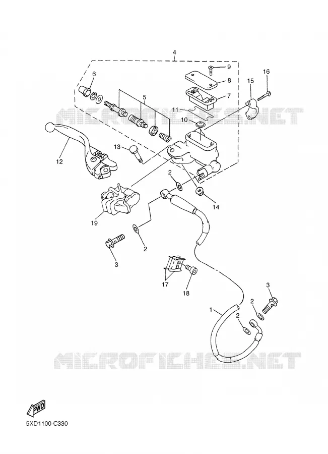 MAITRE CYLINDRE AVANT Yamaha MOTO 450 2004 YZF  YZ450FS