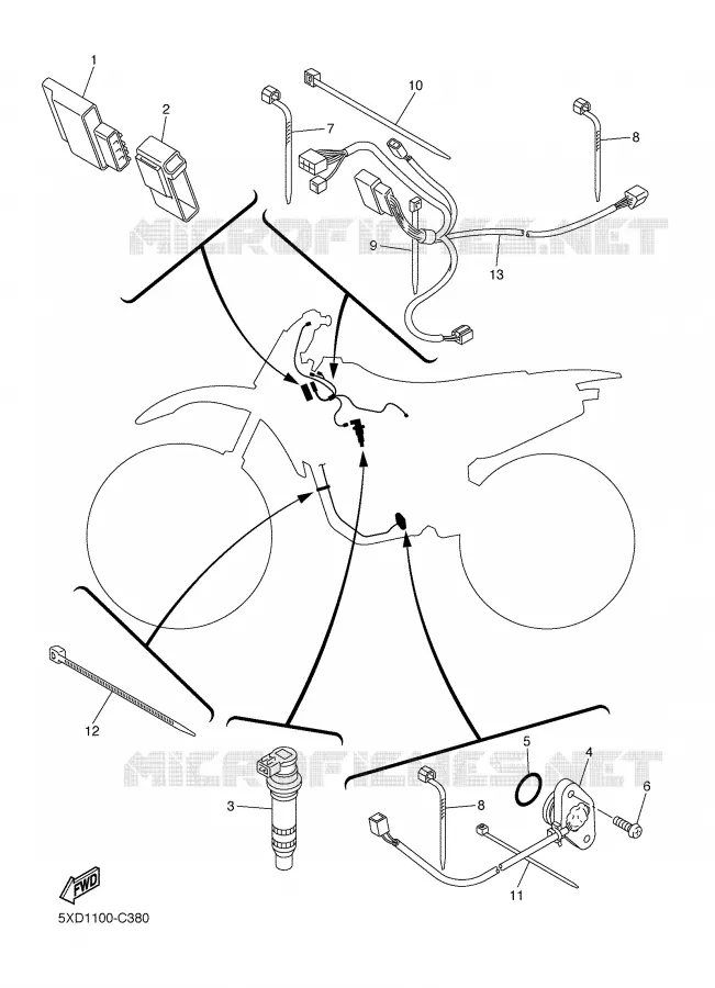 PARTIE ELECTRIQUE 1 Yamaha MOTO 450 2004 YZF  YZ450FS