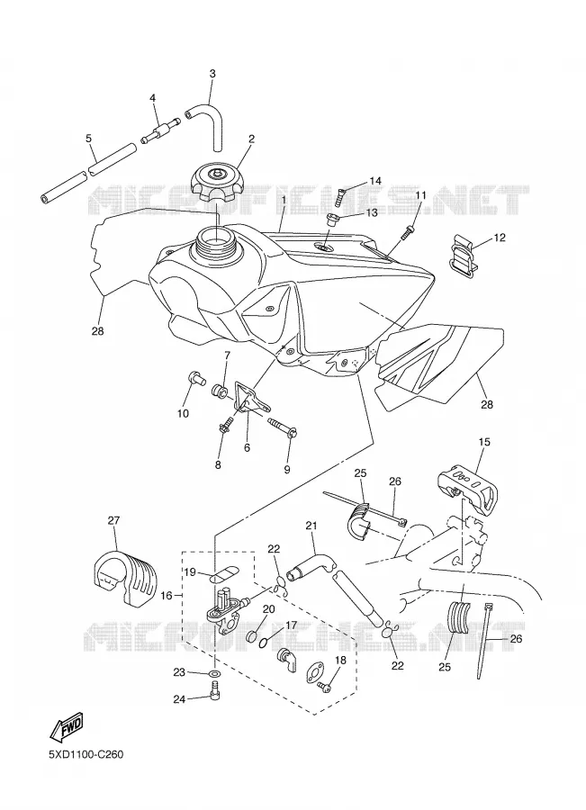 RESERVOIR A ESSENCE Yamaha MOTO 450 2004 YZF  YZ450FS