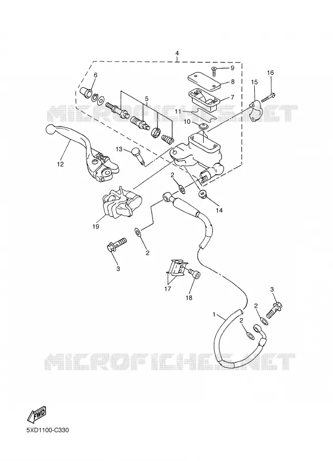 MAITRE CYLINDRE AVANT Yamaha MOTO 450 2004 YZF  YZ450FS