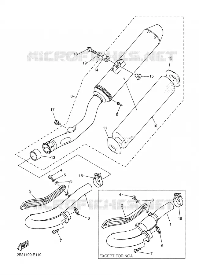 ECHAPPEMENT Yamaha MOTO 450 2006 YZF  YZ450FV