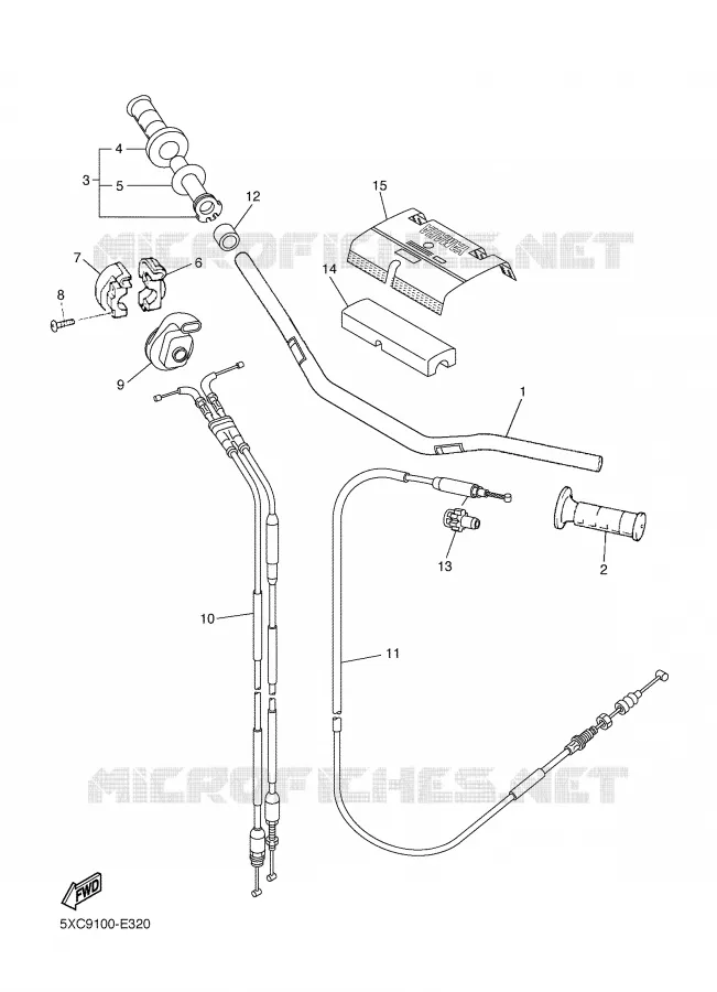 GUIDON ET CABLES Yamaha MOTO 450 2006 YZF  YZ450FV