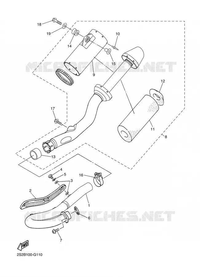 ECHAPPEMENT Yamaha MOTO 450 2008 YZF  YZ450FX