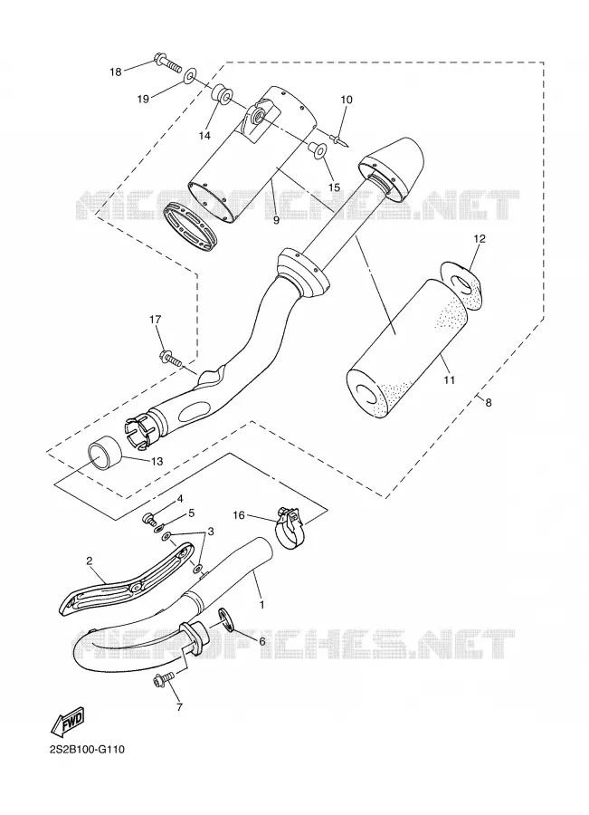 ECHAPPEMENT Yamaha MOTO 450 2008 YZF  YZ450FX