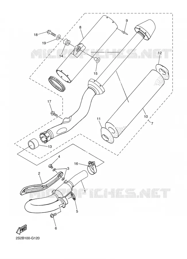 ECHAPPEMENT 2 Yamaha MOTO 450 2009 YZF  YZ450FY