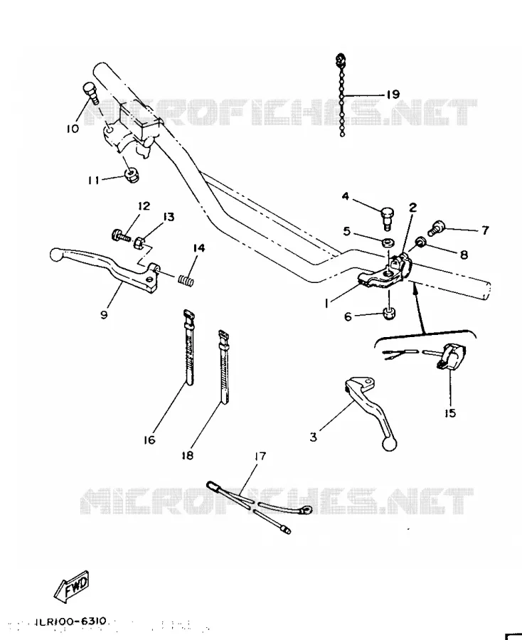 COMMODO / LEVIER Yamaha MOTO 80 1986 YZ  YZ80