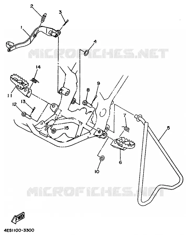 SUPPORT / REPOSE PIEDS Yamaha MOTO 80 1998 YZ  YZ80