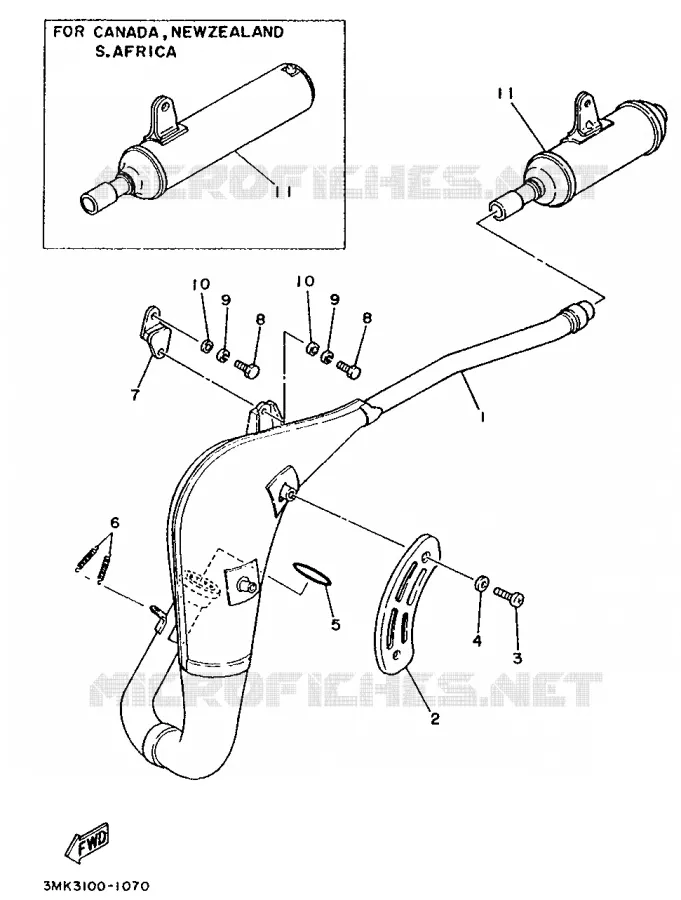 ECHAPPEMENT Yamaha MOTO 80 1992 YZ  YZ80D