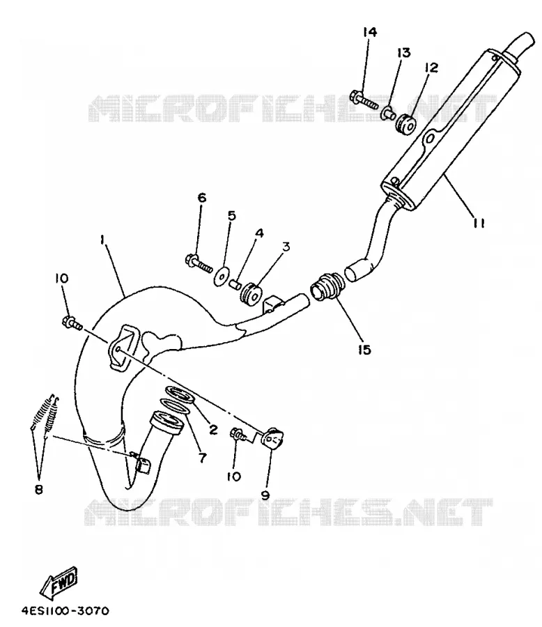 ECHAPPEMENT Yamaha MOTO 80 1993 YZ  YZ80E