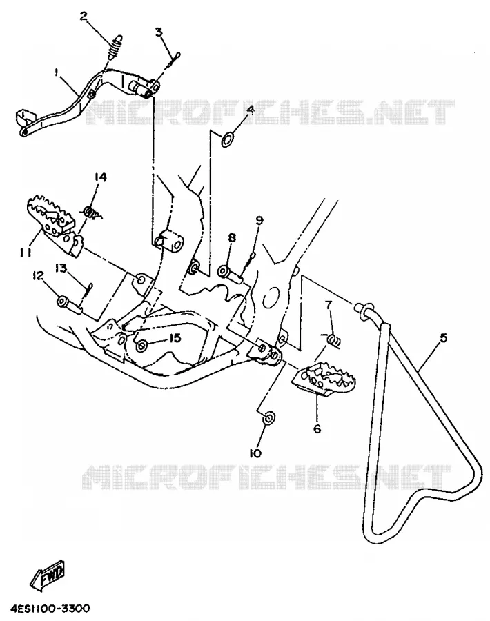 SUPPORT / REPOSE PIEDS Yamaha MOTO 80 1995 YZ  YZ80G