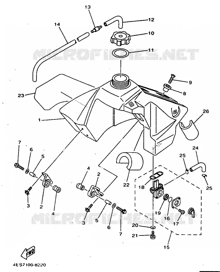 RESERVOIR A ESSENCE Yamaha MOTO 80 1998 YZ  YZ80K