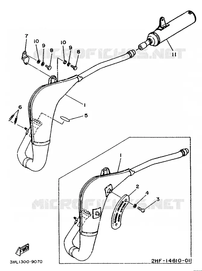 ECHAPPEMENT Yamaha MOTO 80 1991 YZ  YZ80LC